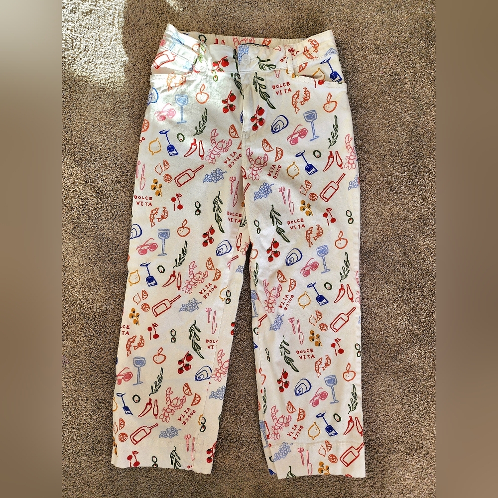 Dolce Vita Wide Leg Cropped Bagatelle Pants Size 6 - Picture 2 of 4